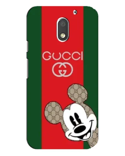 Чехол для Motorola MOTO E3 с картинкой «Gucci — полосы и Микки»