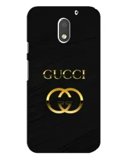 Чехол для Motorola MOTO E3 с картинкой «Золотой логотип Gucci»