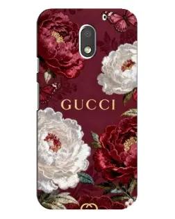 Чехол для Motorola MOTO E3 с картинкой «Gucci — бордовые розы»