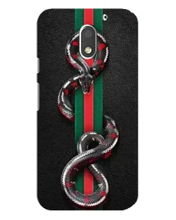 Чехол для Motorola MOTO E3 с картинкой «Gucci — змея на полосе»