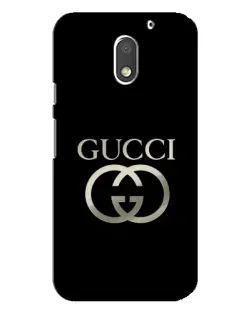 Чехол для Motorola MOTO E3 с картинкой «Gucci — золото на черном»
