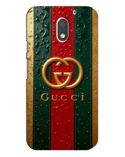 Чехол для Motorola MOTO E3 с картинкой «Gucci — фирменная полоса и золото»