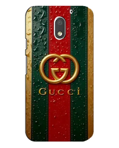 Чехол для Motorola MOTO E3 с картинкой «Gucci — фирменная полоса и золото» Чехол для Motorola MOTO E3 с картинкой «Gucci — фирменная полоса и золото»