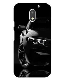 Чехол для Motorola MOTO E3 с картинкой «Черная BMW — профиль»
