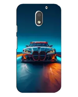 Чехол для Motorola MOTO E3 с картинкой «BMW — огни неона»