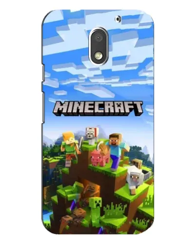 Чехол для Motorola MOTO E3 с картинкой «Minecraft классический мир»