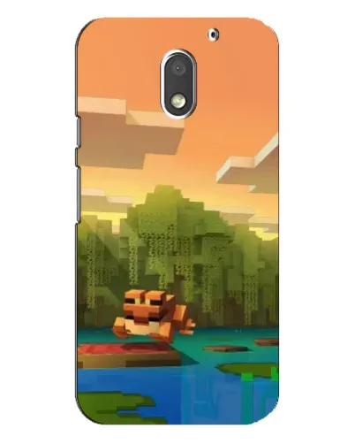 Чехол для Motorola MOTO E3 с картинкой «Майнкрафт закат солнца»