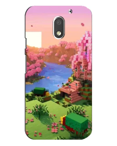 Чехол для Motorola MOTO E3 с картинкой «Розовое дерево Minecraft»