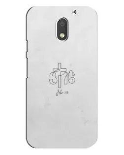 Чехол для Motorola MOTO E3 с картинкой «Иоанна 3:16 Крест»