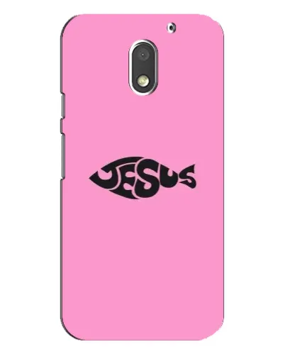 Чехол для Motorola MOTO E3 с картинкой «Розовый символ  Jesus»