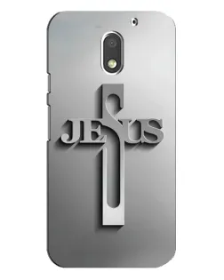 Чехол для Motorola MOTO E3 с картинкой «Металлический крест Jesus»