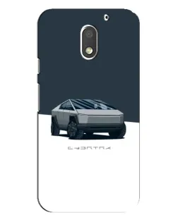 Чехол для Motorola MOTO E3 с картинкой «Серебристый Cybertruck Tesla»