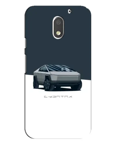 Чехол для Motorola MOTO E3 с картинкой «Серебристый Cybertruck Tesla»