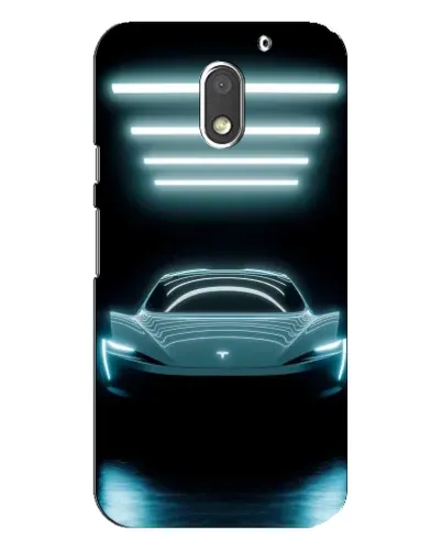 Чехол для Motorola MOTO E3 с картинкой «Tesla в неоне»