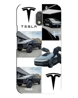Чехол для Motorola MOTO E3 с картинкой «Коллаж Cybertruck Tesla»