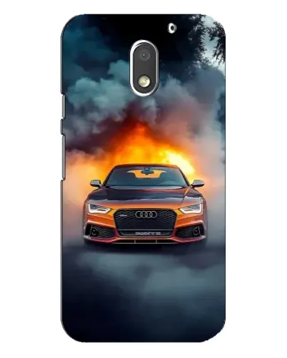 Чехол для Motorola MOTO E3 с картинкой «Audi в огненном дыму» Чехол для Motorola MOTO E3 с картинкой «Audi в огненном дыму»