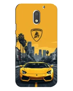 Чехол для Motorola MOTO E3 с картинкой «Желтый Lamborghini город» Чехол для Motorola MOTO E3 с картинкой «Желтый Lamborghini город»