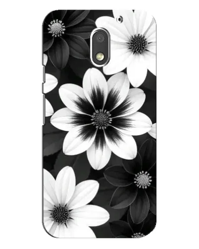 Чехол для Motorola MOTO E3 с картинкой «Монохромные астры»