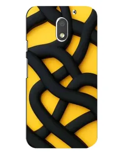 Чохол для Motorola MOTO E3 з картинкою «Чорне жовте переплетення» Чохол для Motorola MOTO E3 з картинкою «Чорне жовте переплетення»
