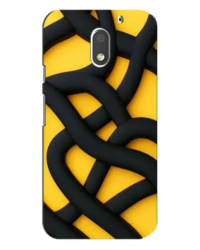 Чехол для Motorola MOTO E3 с картинкой «Черное желтое переплетение» Чехол для Motorola MOTO E3 с картинкой «Черное желтое переплетение»