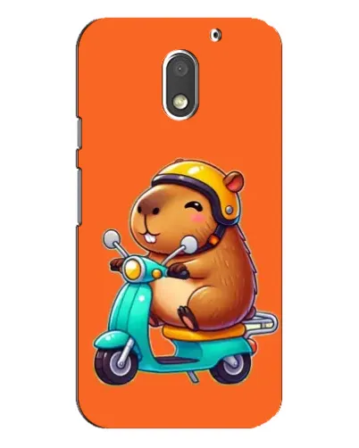 Чехол для Motorola MOTO E3 с картинкой «Капибара на скутере»