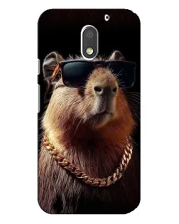 Чехол для Motorola MOTO E3 с картинкой «Капибара золотая цепь»