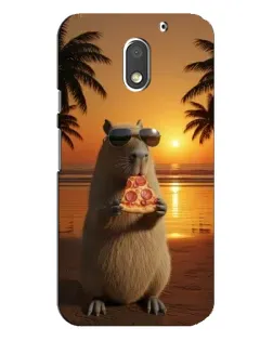 Чехол для Motorola MOTO E3 с картинкой «Капибара с пиццей»