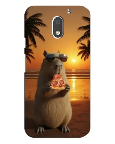 Чехол для Motorola MOTO E3 с картинкой «Капибара с пиццей»