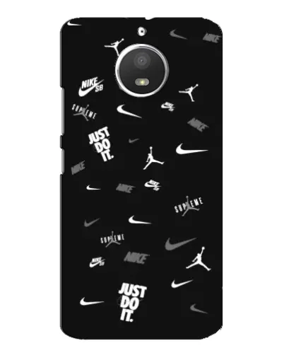 Чехол для Motorola MOTO E4 с картинкой «Nike Black Pattern»