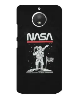 Чехол для Motorola MOTO E4 с картинкой «NASA — шагаем по Луне»