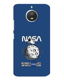 Чехол для Motorola MOTO E4 с картинкой «NASA — лунная миссия»
