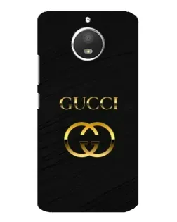 Чохол для Motorola MOTO E4 з картинкою «Золотий логотип Gucci»