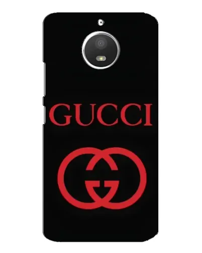 Чехол для Motorola MOTO E4 с картинкой «Gucci — красный логотип»