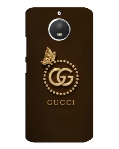 Чехол для Motorola MOTO E4 с картинкой «Gucci — золотая бабочка»