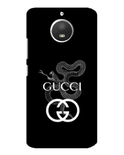 Чехол для Motorola MOTO E4 с картинкой «Gucci — серебряная змея»