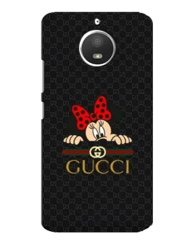Чехол для Motorola MOTO E4 с картинкой «Минни Маус Gucci — черный»