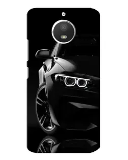 Чехол для Motorola MOTO E4 с картинкой «Черная BMW — профиль»