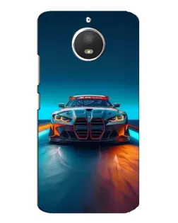 Чехол для Motorola MOTO E4 с картинкой «BMW — огни неона»