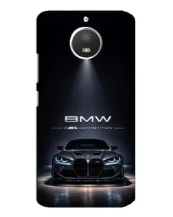 Чехол для Motorola MOTO E4 с картинкой «BMW сквозь ночной город»