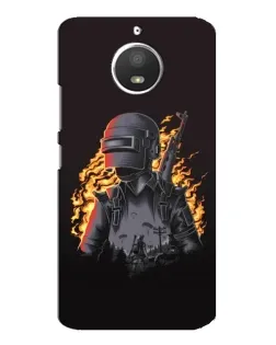 Чехол для Motorola MOTO E4 с картинкой «PUBG — огненный силуэт»
