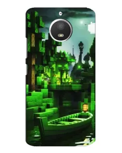 Чехол для Motorola MOTO E4 с картинкой «Minecraft лесной пейзаж»