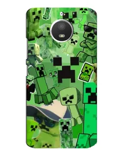 Чехол для Motorola MOTO E4 с картинкой «Криперы Minecraft»