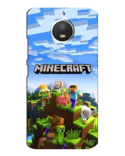 Чехол для Motorola MOTO E4 с картинкой «Minecraft классический мир»