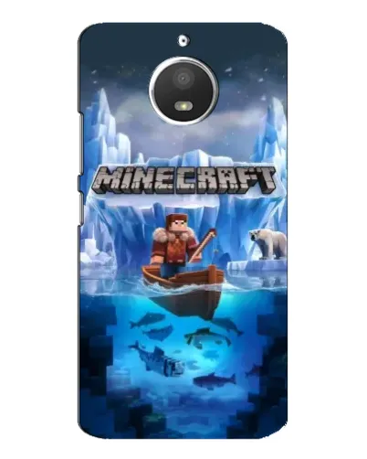 Чехол для Motorola MOTO E4 с картинкой «Minecraft ледяной мир»
