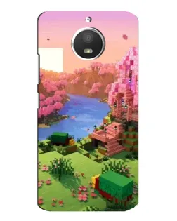 Чехол для Motorola MOTO E4 с картинкой «Розовое дерево Minecraft»