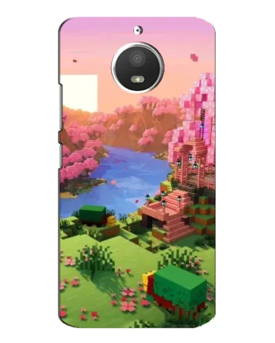 Чехол для Motorola MOTO E4 с картинкой «Розовое дерево Minecraft»