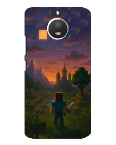 Чехол для Motorola MOTO E4 с картинкой «Стив у башни»