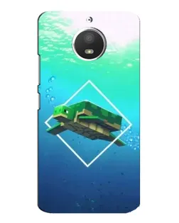 Чехол для Motorola MOTO E4 с картинкой «Черепаха Minecraft»