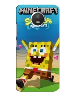 Чехол для Motorola MOTO E4 с картинкой «Губка Боб Minecraft»