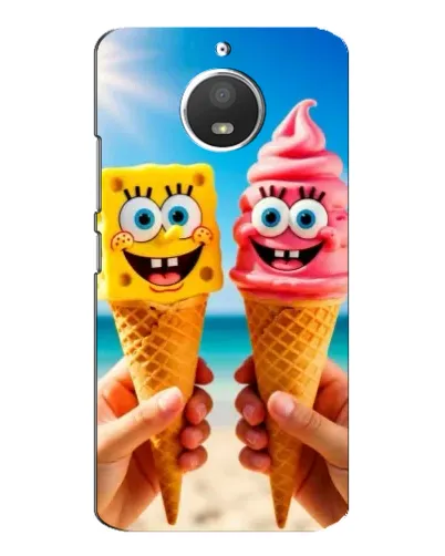 Чехол для Motorola MOTO E4 с картинкой «Спанч Боб мороженое»